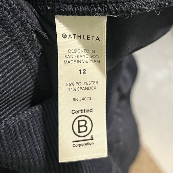 Athleta Brooklyn Textured Ankle Pant Navy Blue Windowpane 12 - Picture 8 of 9